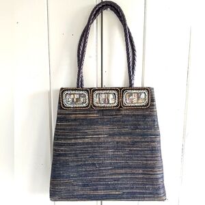 🌴Skemo woven tote with shell & bling